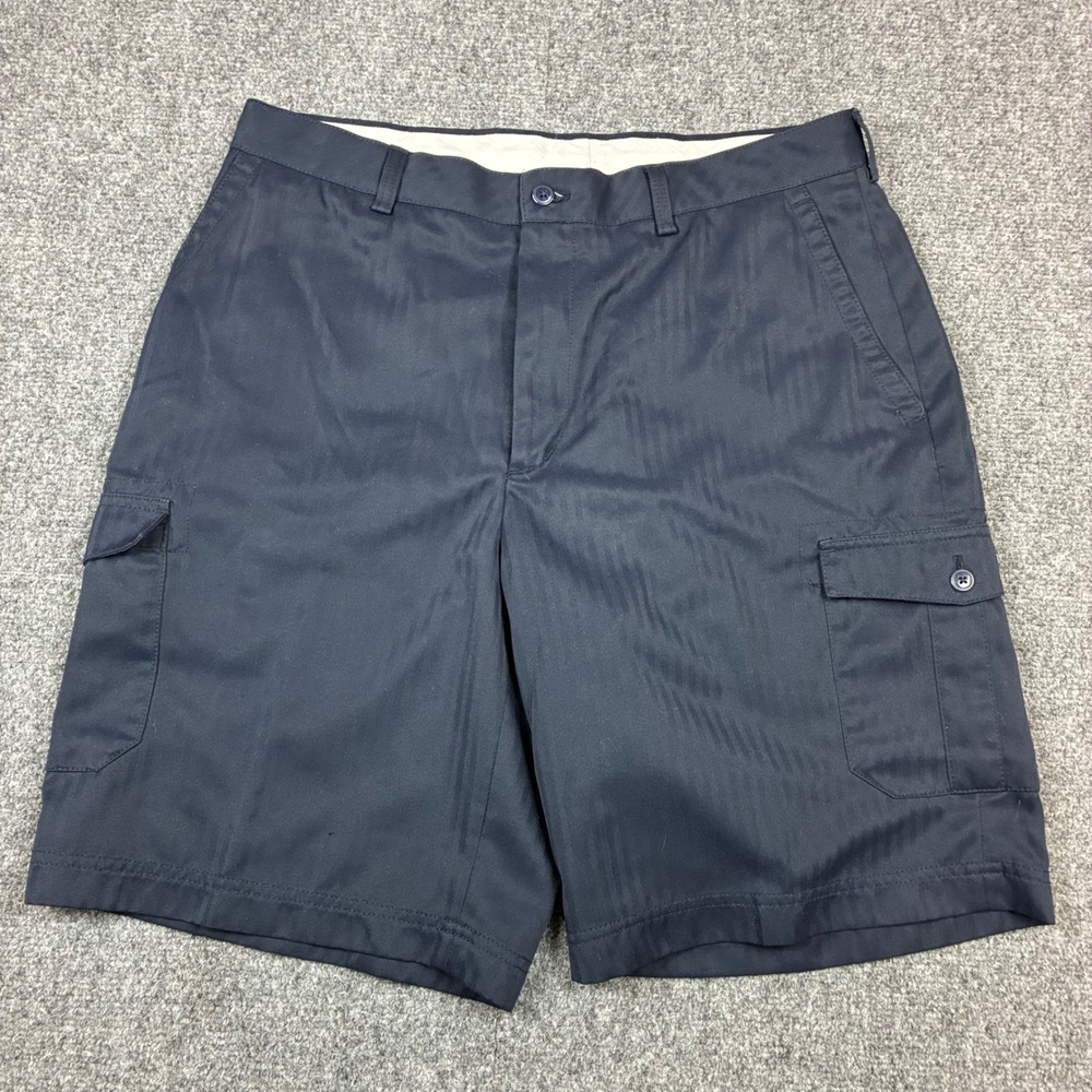 Island Republic Mens Navy Blue‎ Cargo Shorts Size 36 Chevron Weave Polyester